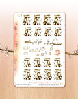 Love Is In The Air - Decorative Watercolor Stickers - Raccoon Giving Love