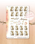 Love Is In The Air - Decorative Watercolor Stickers - Raccoon Giving Love