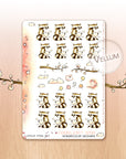 Love Is In The Air - Decorative Watercolor Stickers - Raccoon Giving Love