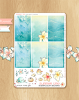 Late Summer - Watercolor Planner Stickers - 1,5'' Blue Fullboxes