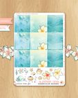 Late Summer - Watercolor Planner Stickers - 1,5'' Blue Fullboxes