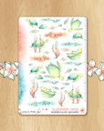 Late Summer - Decorative Watercolor Stickers - Turtles in the sea