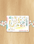 Late Summer - Decorative Watercolor Stickers MINI - Seahorses, Starfishes & Octopus