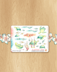Late Summer - Decorative Watercolor Stickers MINI - Turtles in the sea