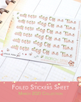 Off The Clock - Foiled Watercolor Planner Stickers MINI - Self Care Headers