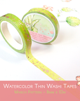 Off The Clock - Foiled 8mm Washi Tape - Green with Rose Gold Spots