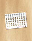 Coffee Time - Watercolor Planner Stickers MINI - 45 Coffee items