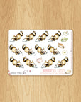 Writing Time - Decorative Watercolor Stickers - Writing Raccoons