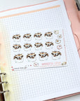 Writing Time - Decorative Watercolor Stickers - Raccoons in Envelopes