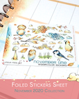 Feathery Fall - Decorative Watercolor Stickers MINI - Birds FOILED ✨