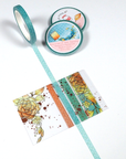 Feathery Fall - Thin Washi Tape - Light Blue