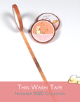 Feathery Fall - Thin Washi Tape - Coral Brown