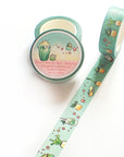 Playing In The Sand - 15mm Washi Tape - Cactus and Succulents Turquoise