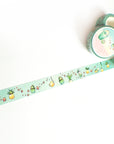 Playing In The Sand - 15mm Washi Tape - Cactus and Succulents Turquoise