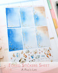 A Pug's Life - Watercolor Planner Stickers - Foiled 1,5’’ Fullboxes Blue ✨