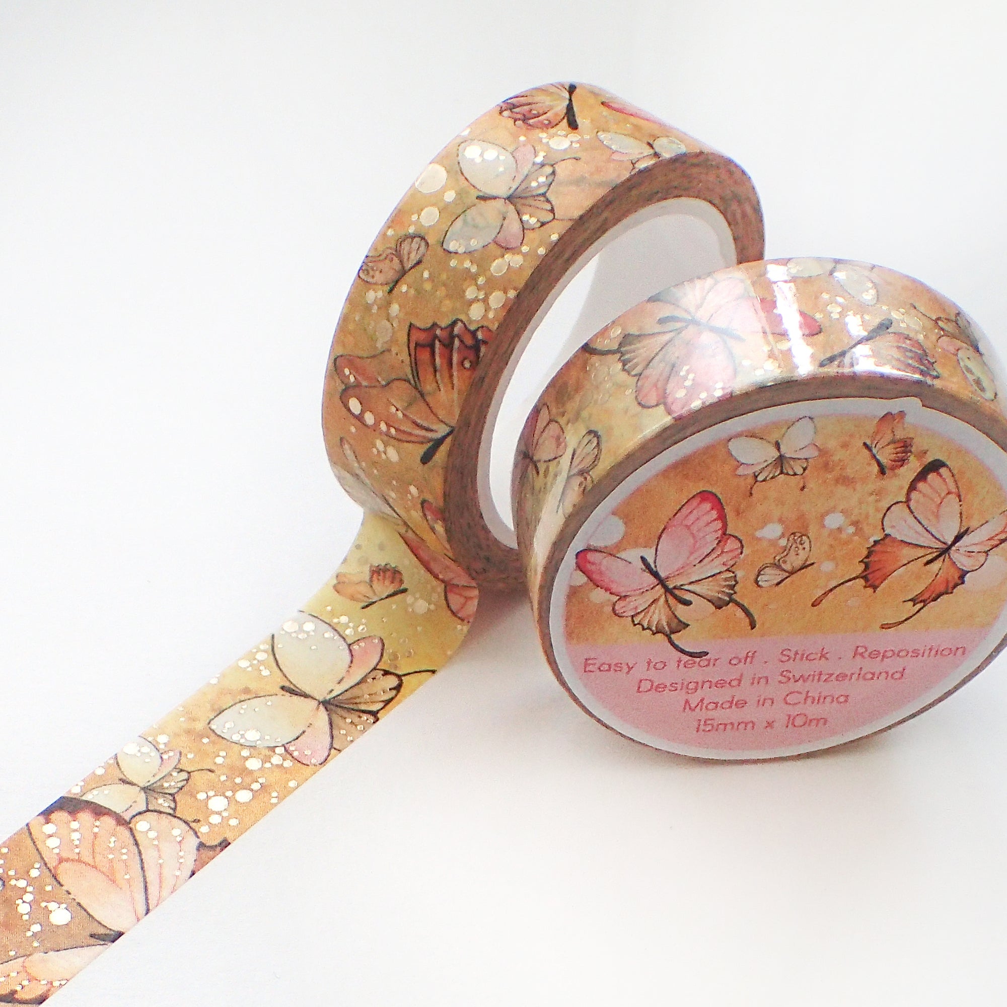 A Pug&#39;s Life - 15mm Foiled Washi Tape - Butterflies