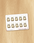 Raccoons Collection - Watercolor Planner Stickers MINI - 10 Raccoons with Placard