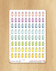Rainbow Fitness Collection : 80 Water Bottle Stickers