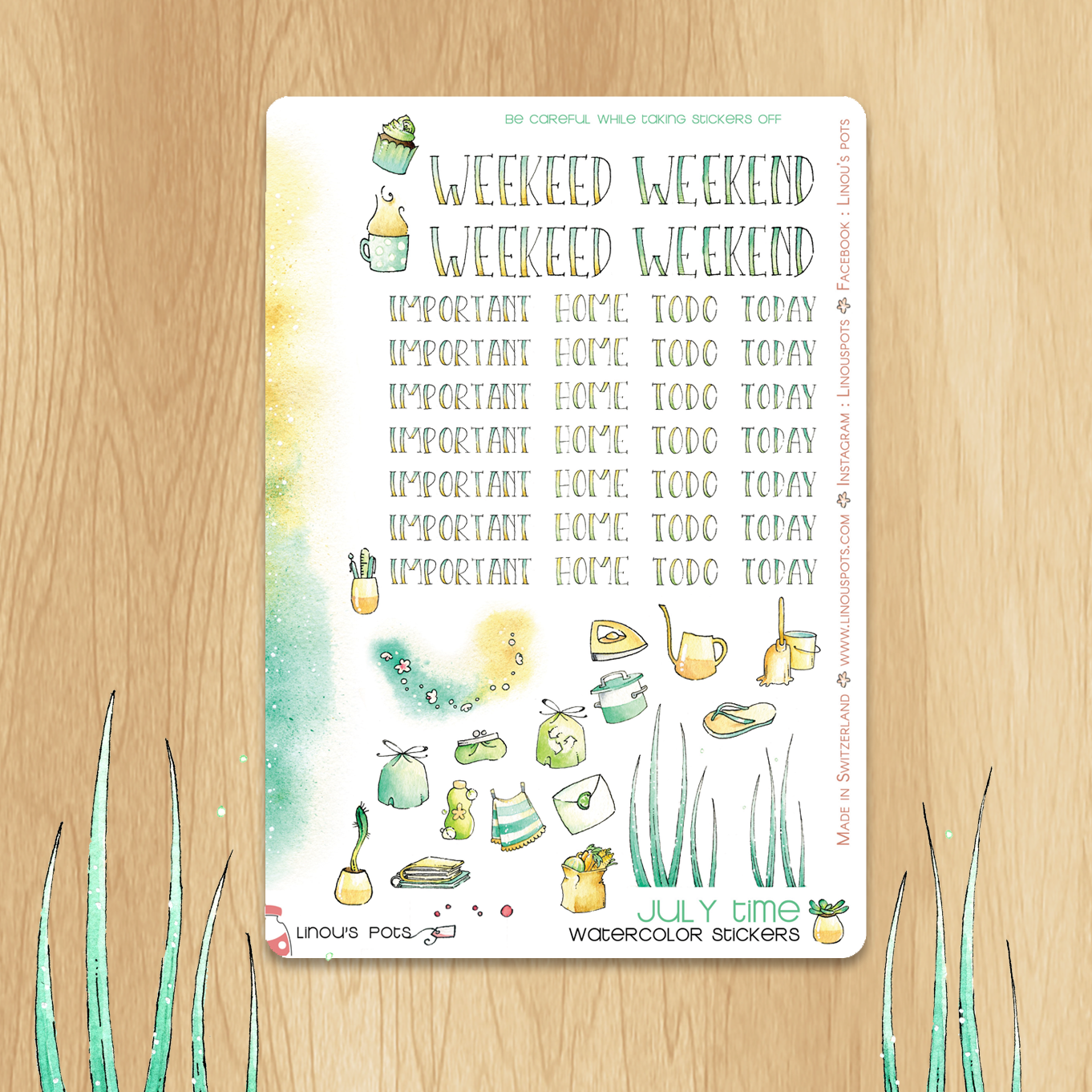 Playing In The Sand - Watercolor Planner Stickers - Lettered Headers