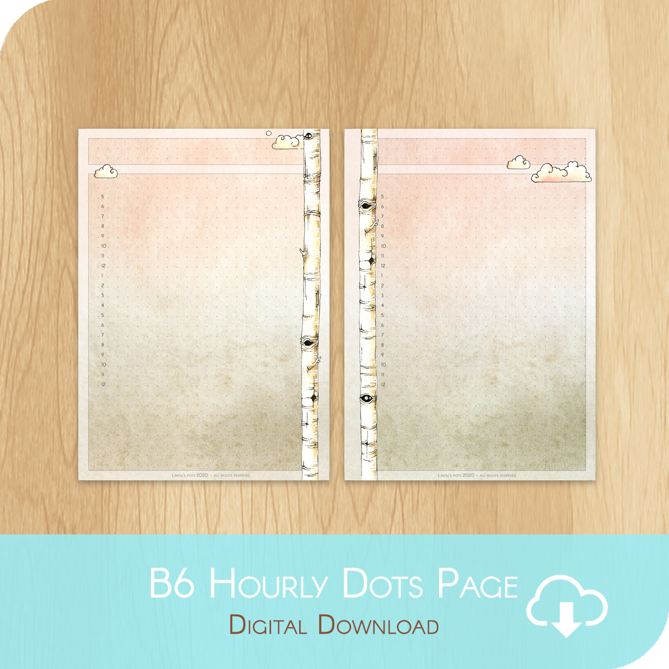 Love Is In The Air - Printable B6 Dots Hourly Page – Linouspots