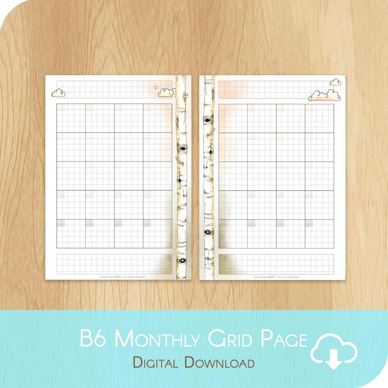 Love Is In The Air - Printable B6 Grid Undated Monthly - 1 Month on 2 – Linouspots love-is-in-the-air-printable-b6-grid-undated-monthly-1-month-on-2-linouspots