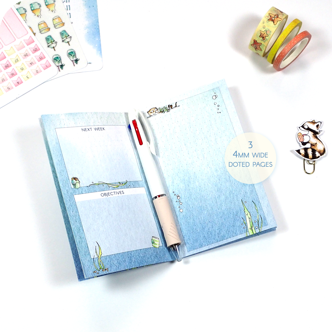 Undated Traveler&#39;s Notebook Insert - June Collection for POCKET sized