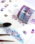 Buzzing In The Rain - Washi Tape with Purple Flowers