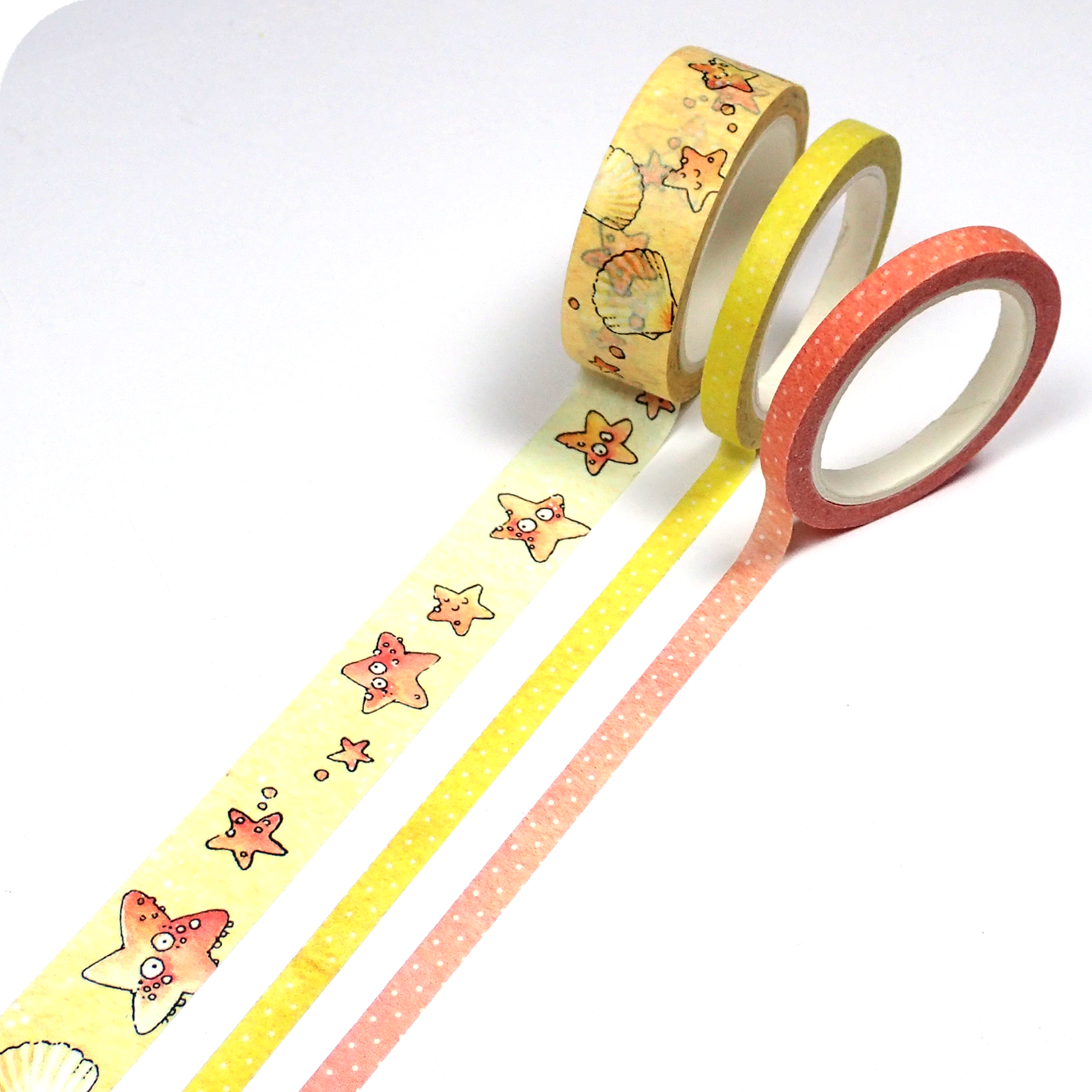 Watercolor Washi Tapes with Sea stars