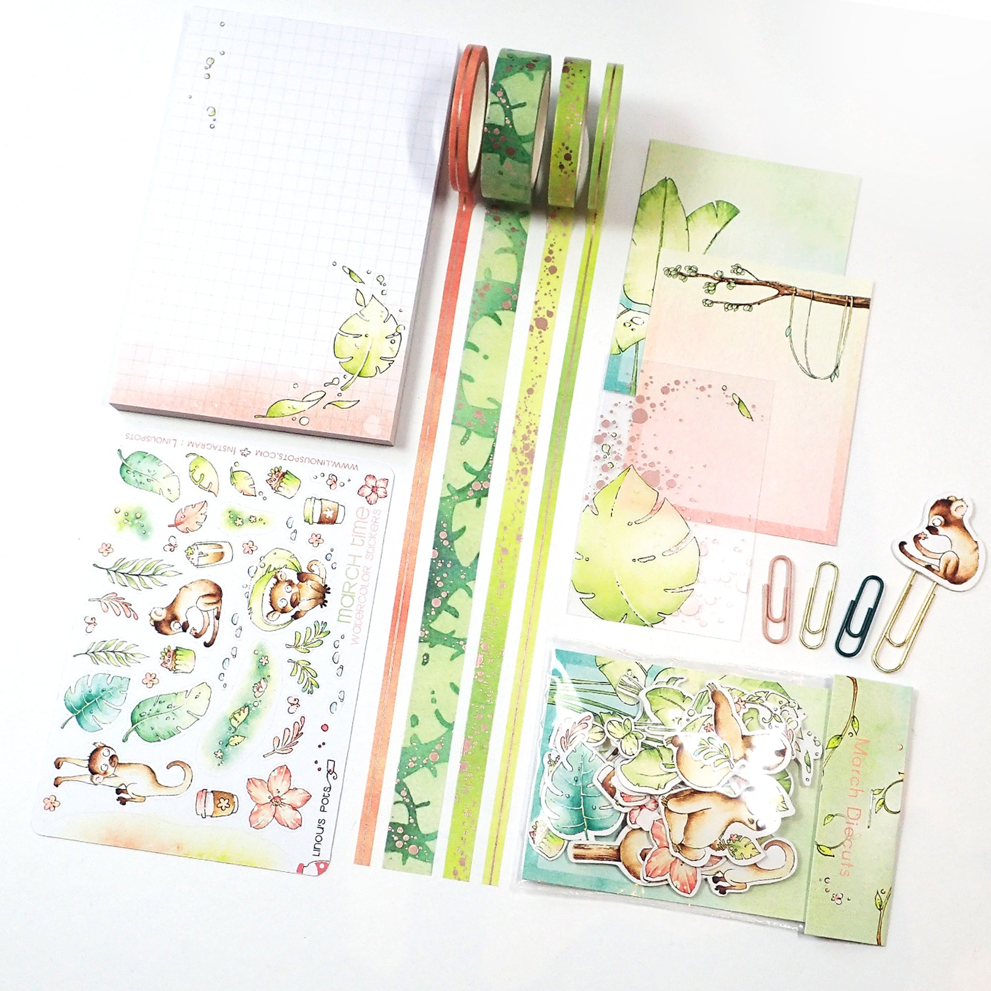 Planner supplies with Spring illustrations