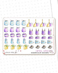 Buzzing In The Rain - Watercolor Planner Stickers MINI - House Chores
