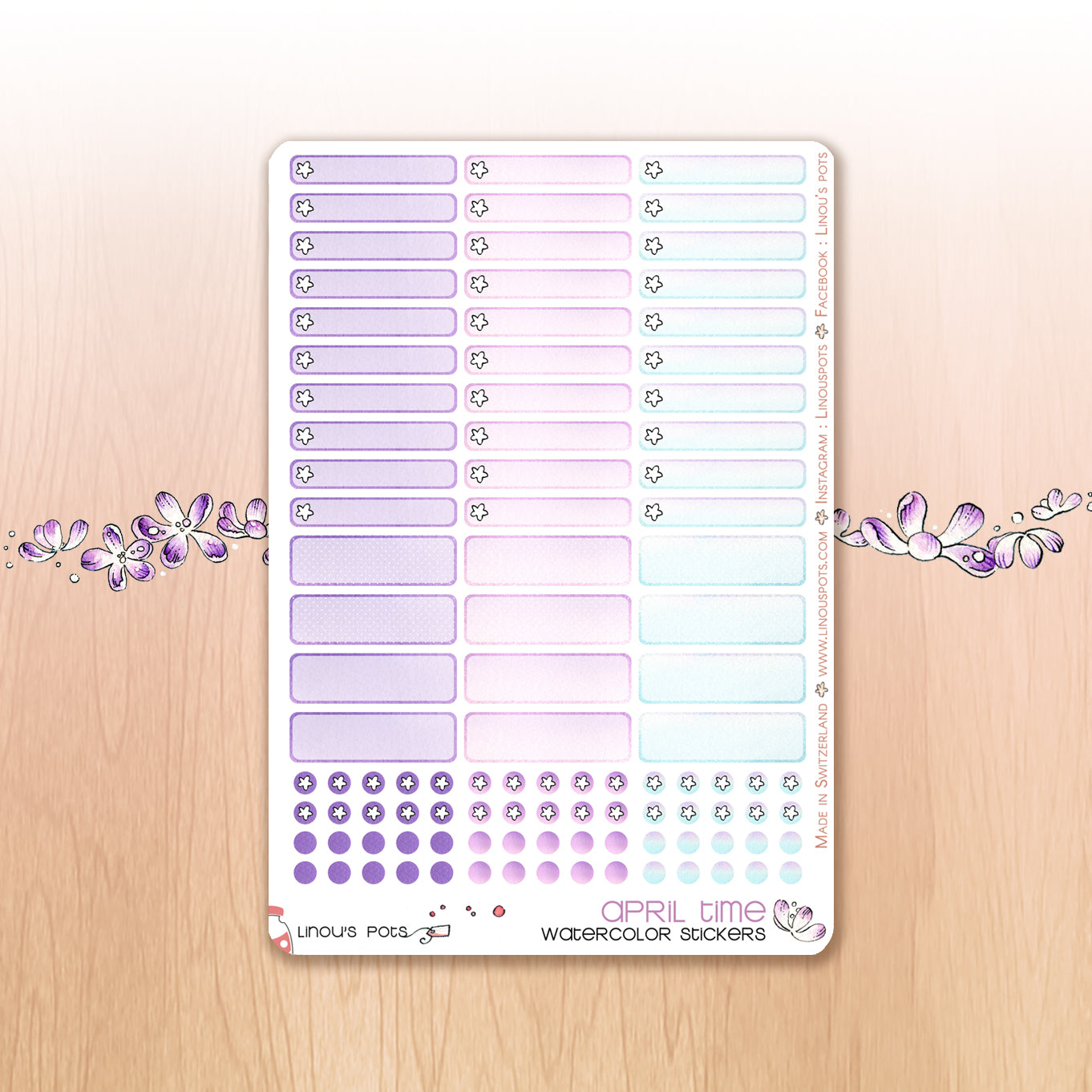 Buzzing In The Rain - Watercolor Planner stickers - 1,5’’ Miniboxes