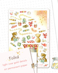 Baker Street - Decorative Watercolor Stickers - Christmas Fireplace FOILED ✨