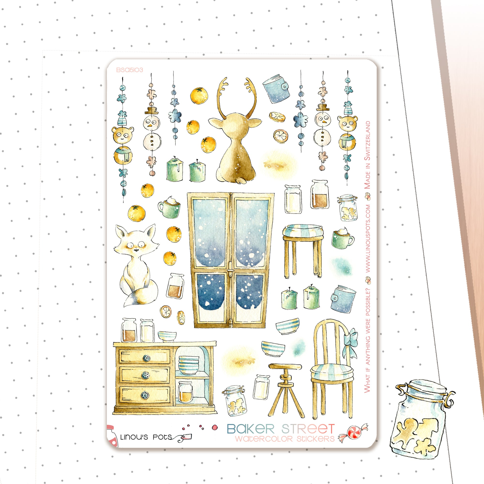 Christmas Tinsels Candles Stickers