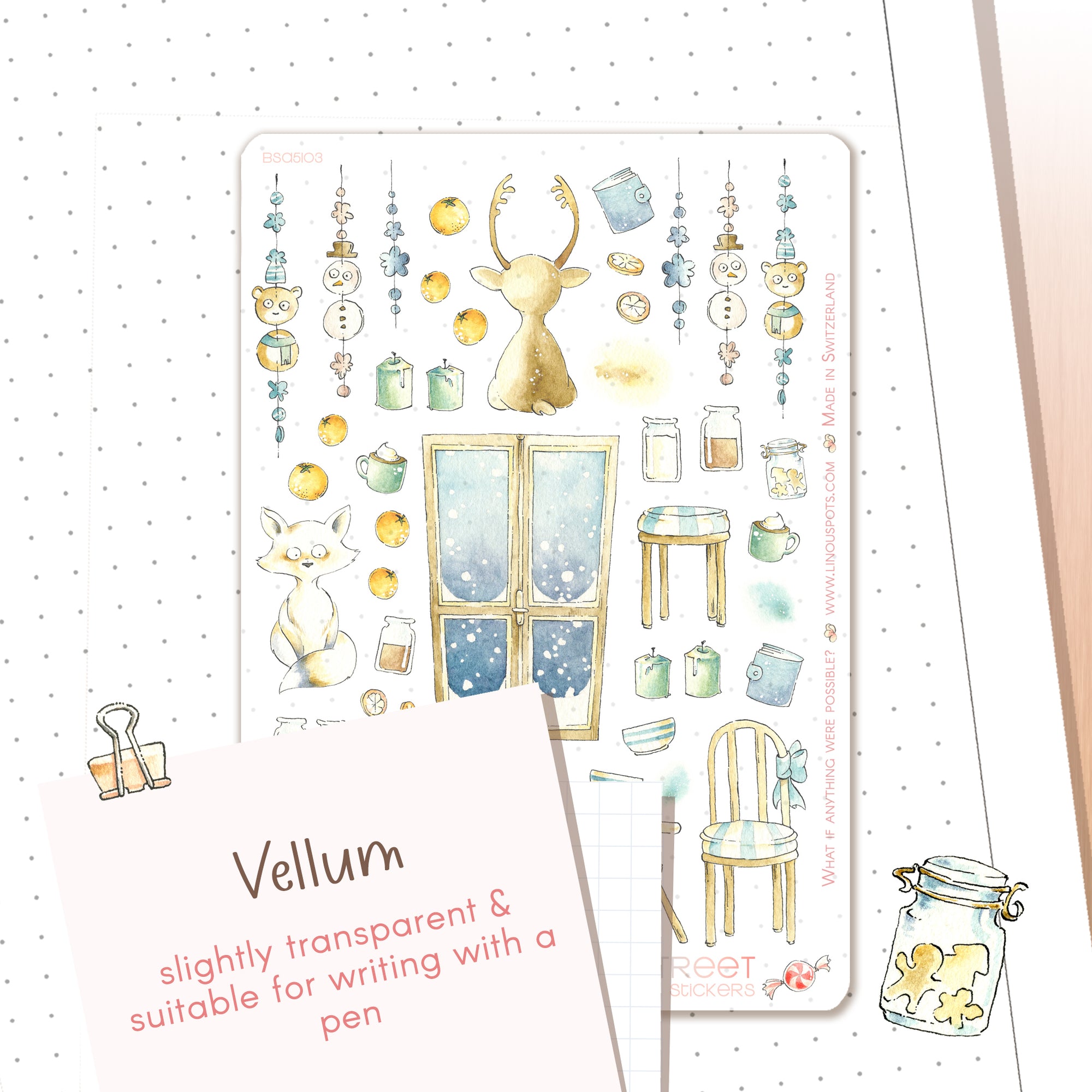 Christmas Tinsels Candles Stickers