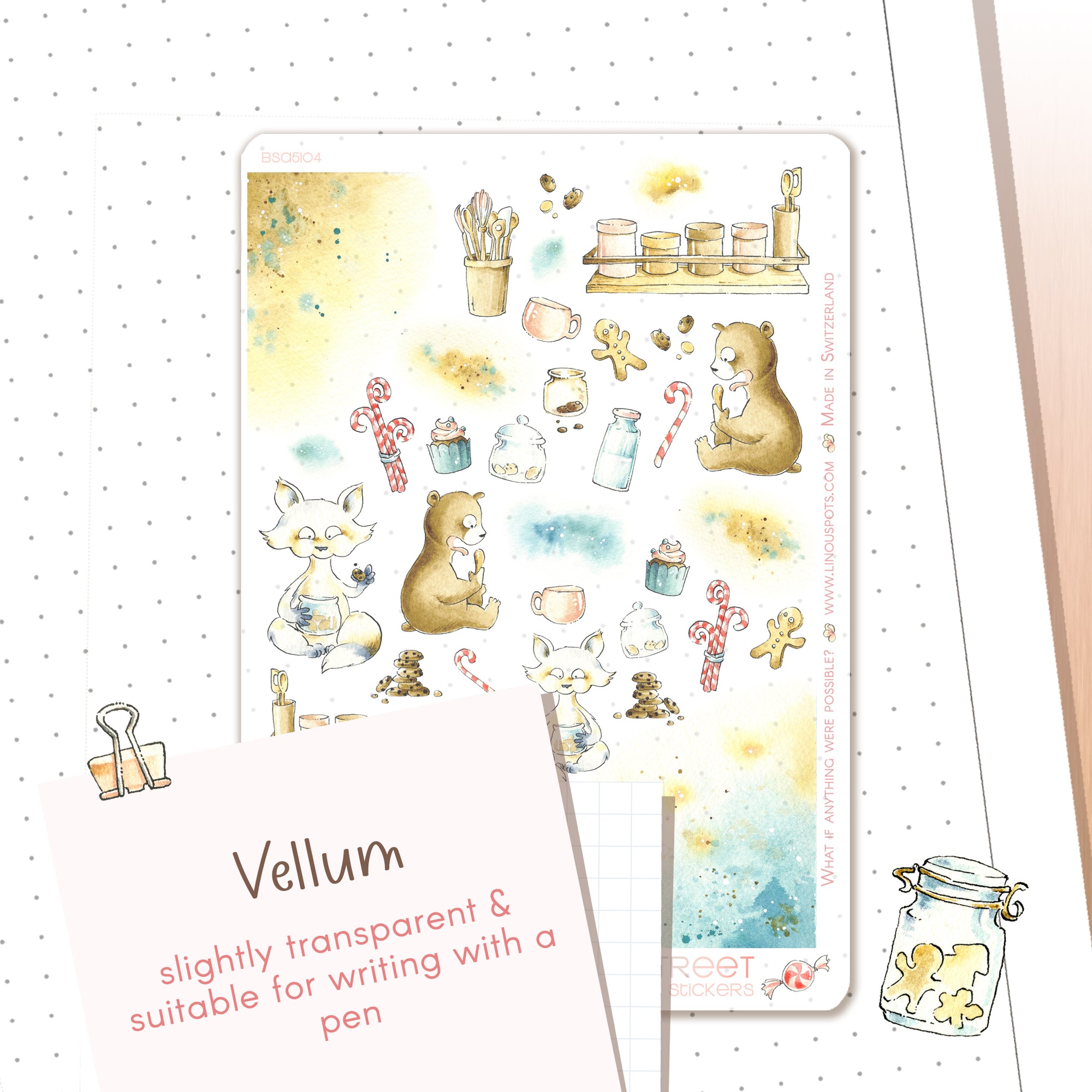 Baking Theme kitchen pots cookies stickers