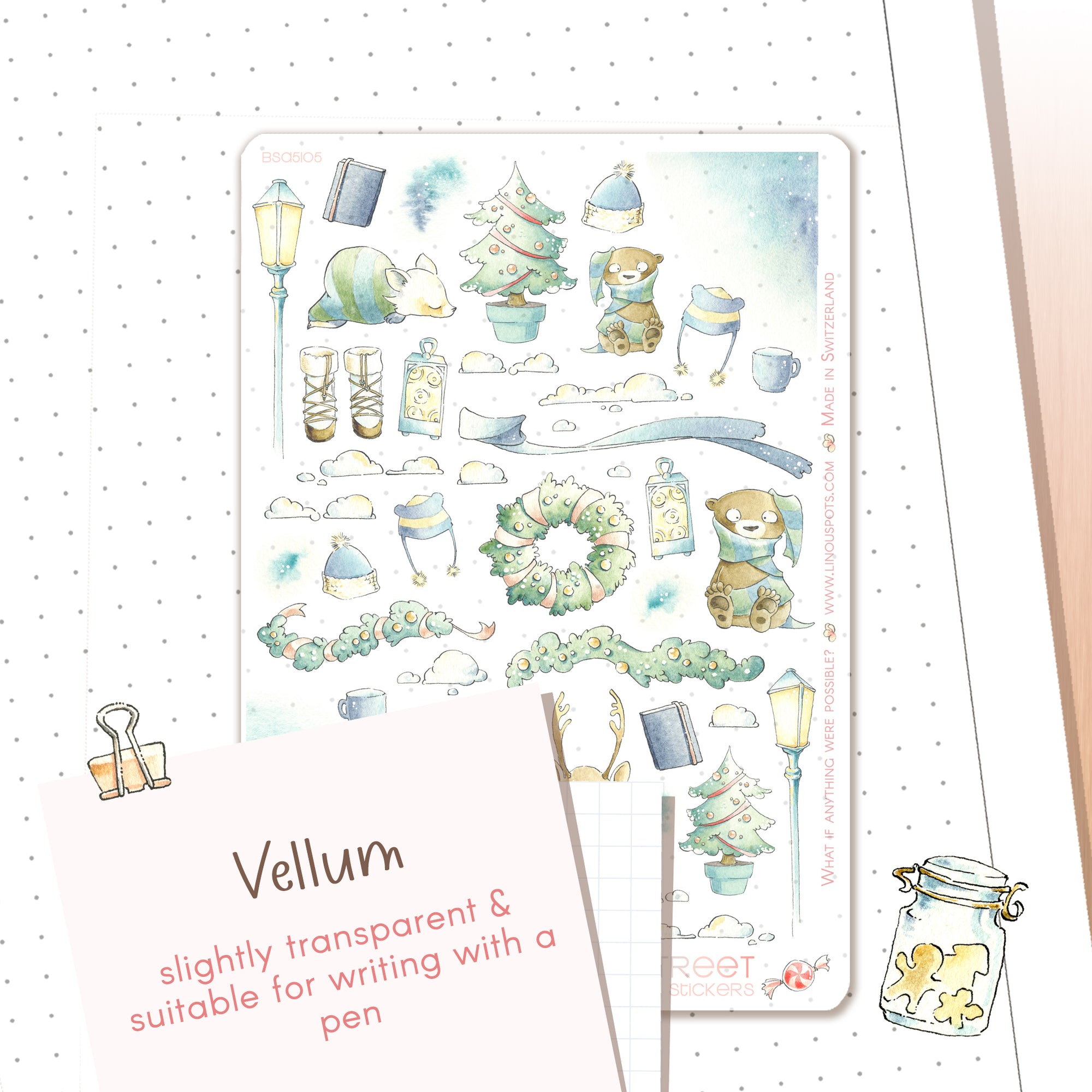 Christmas Garlands Dear Bear Stickers