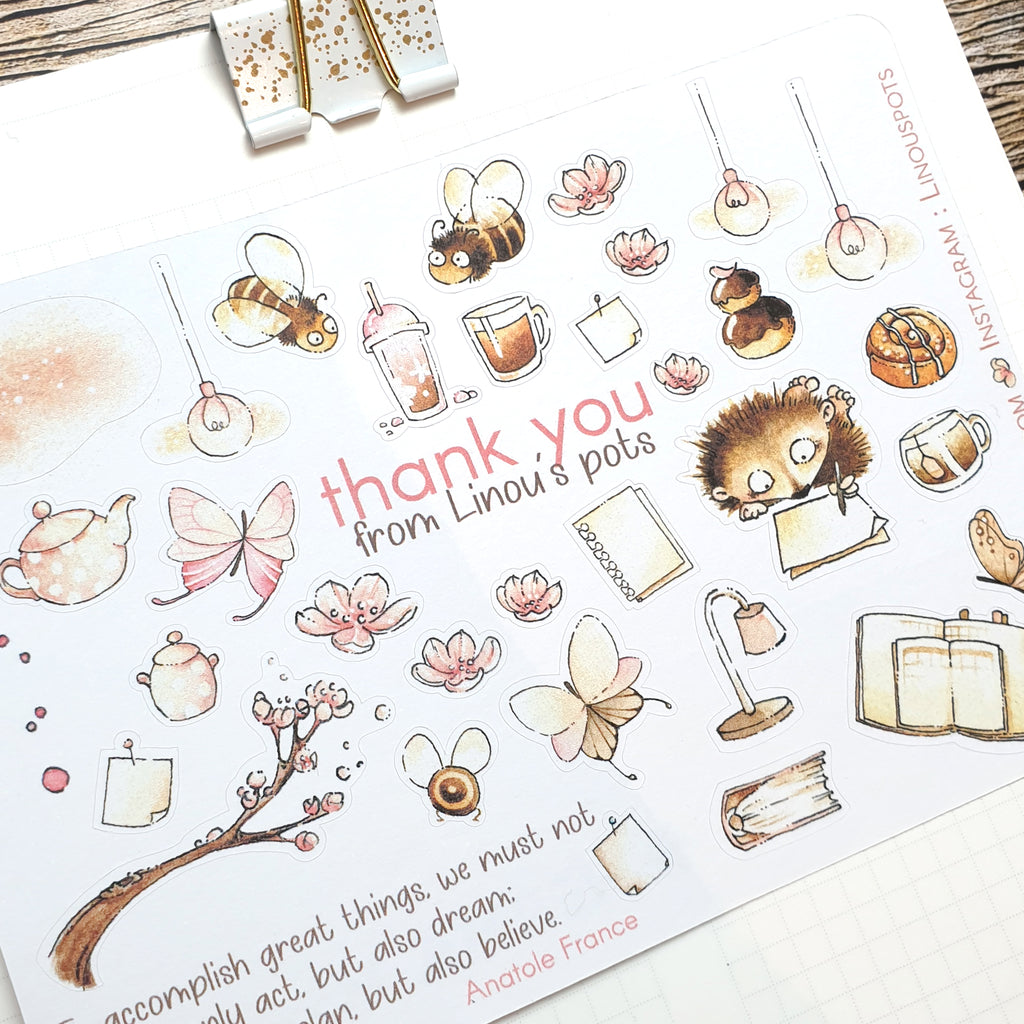 Linou's pots - Watercolor Planner Stickers and Washi Tapes – Linouspots