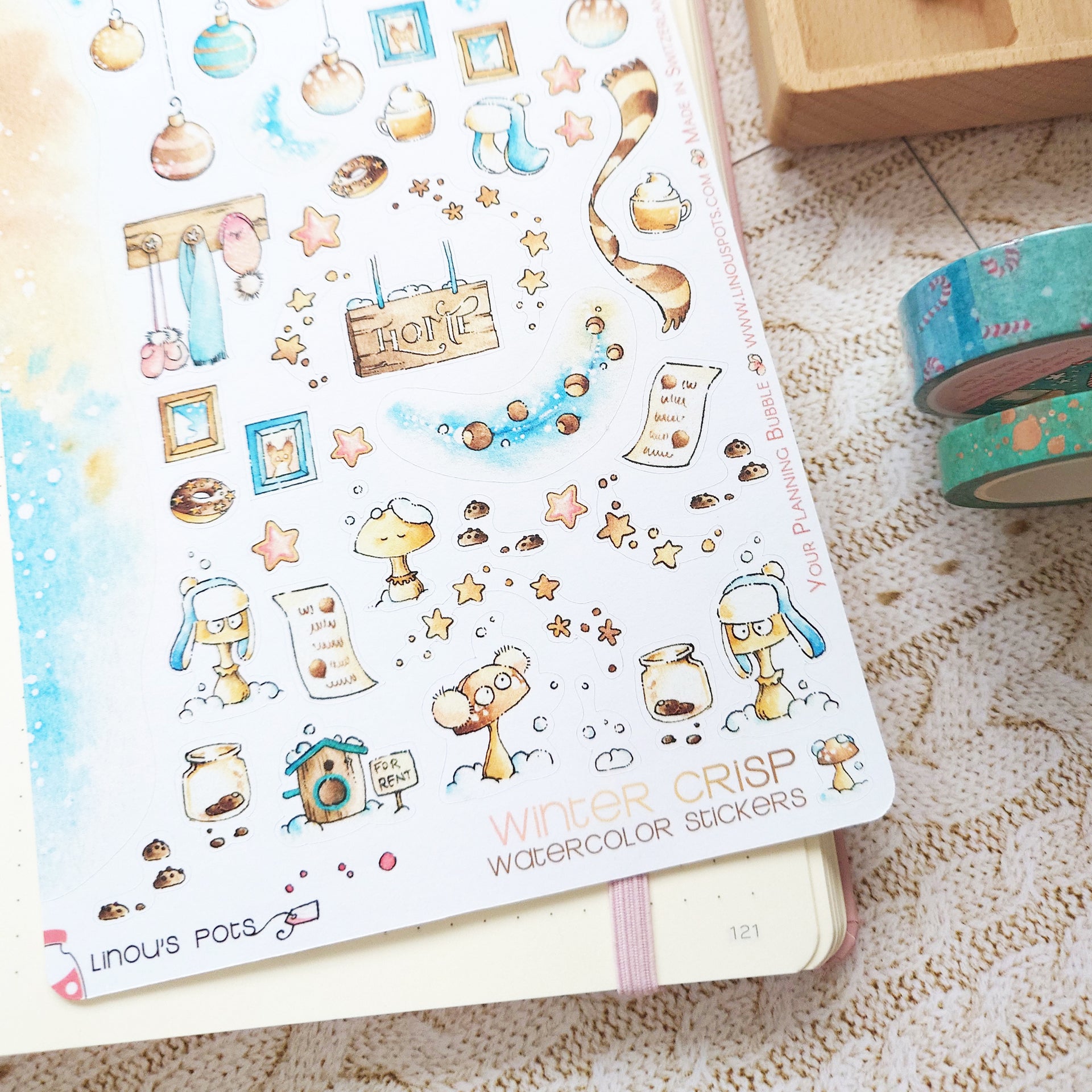 Linou's pots - Watercolor Planner Stickers and Washi Tapes – Linouspots