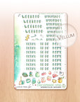 Christmas Woods - Watercolor Planner Stickers - Lettered Headers
