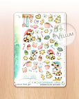 Christmas Woods - Decorative Watercolor Stickers - Raccoons, Cookies & Accessories
