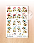 Christmas Woods - Decorative Watercolor Stickers - Raccoons Packing