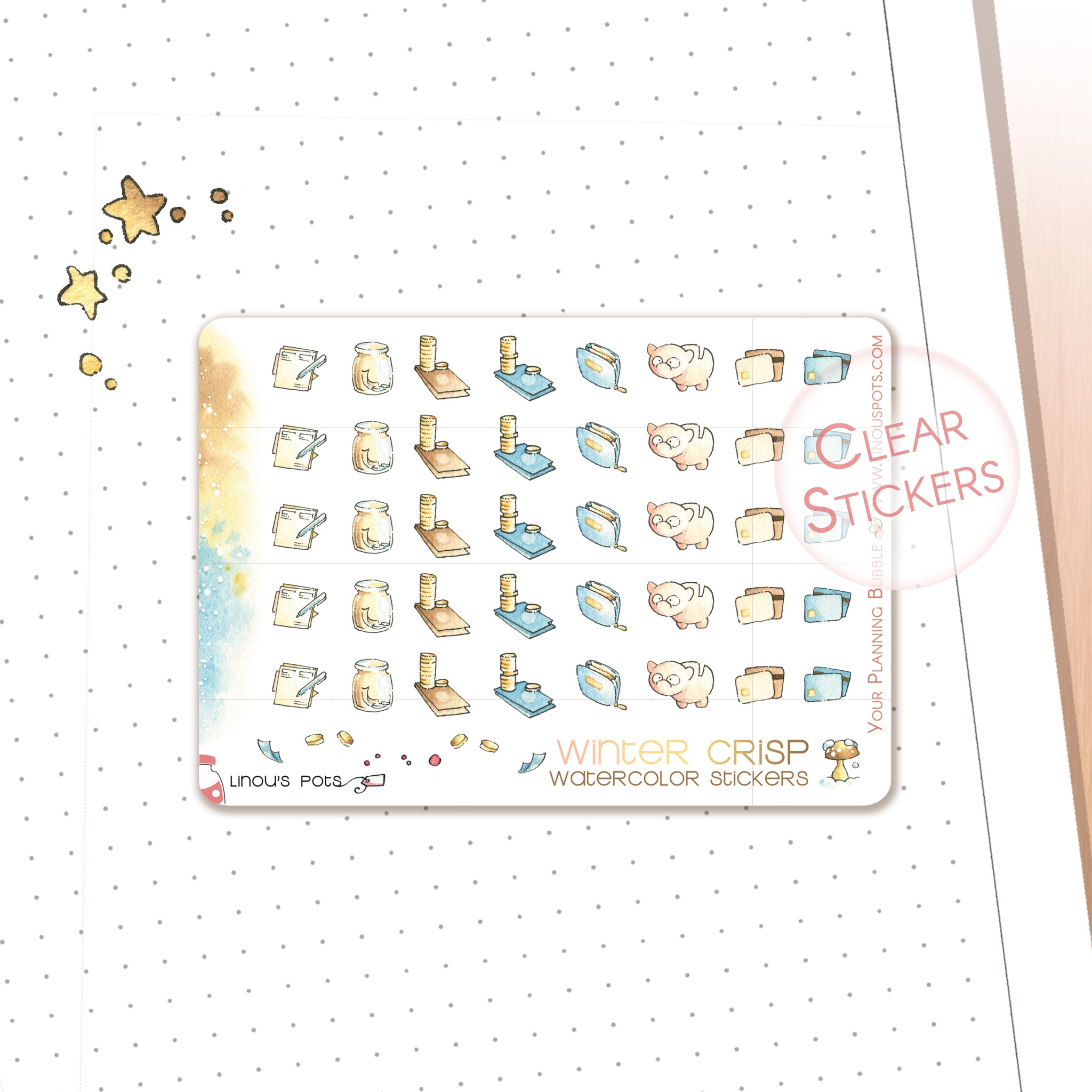Accounting watercolor stickers