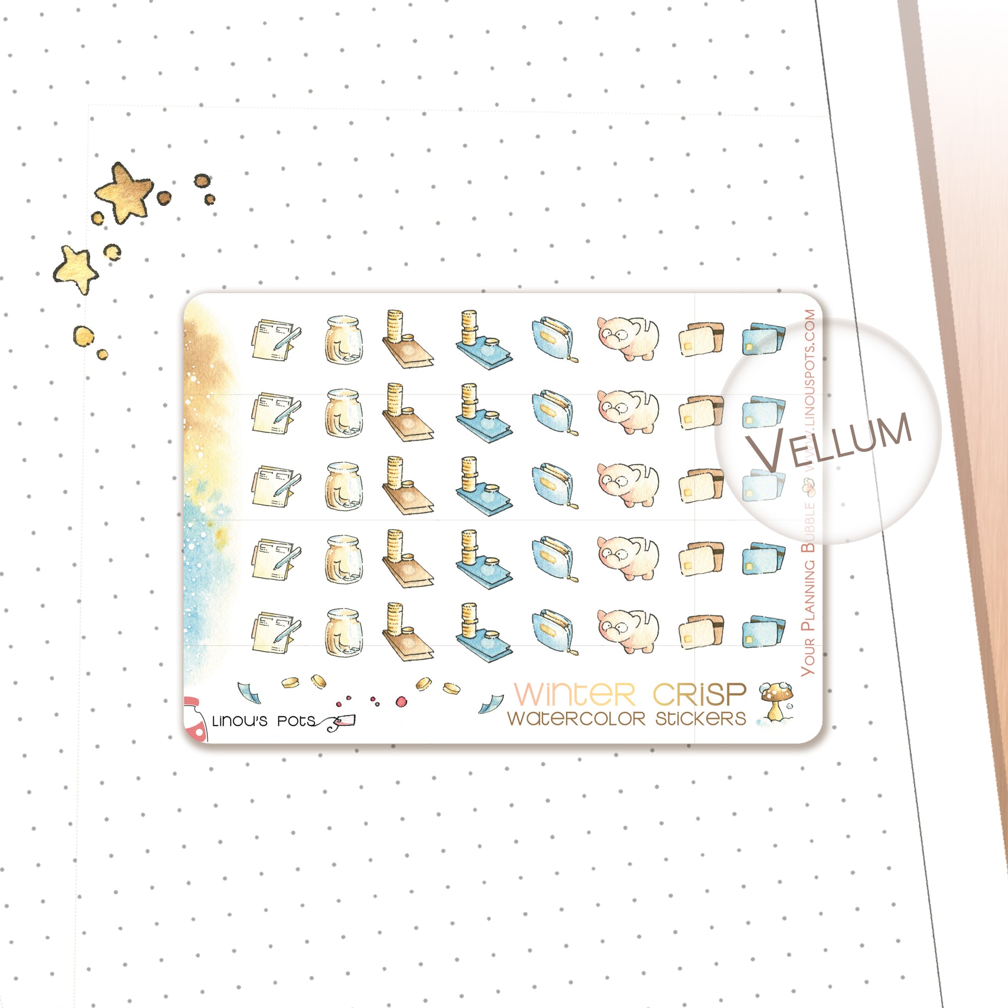 Accounting watercolor stickers