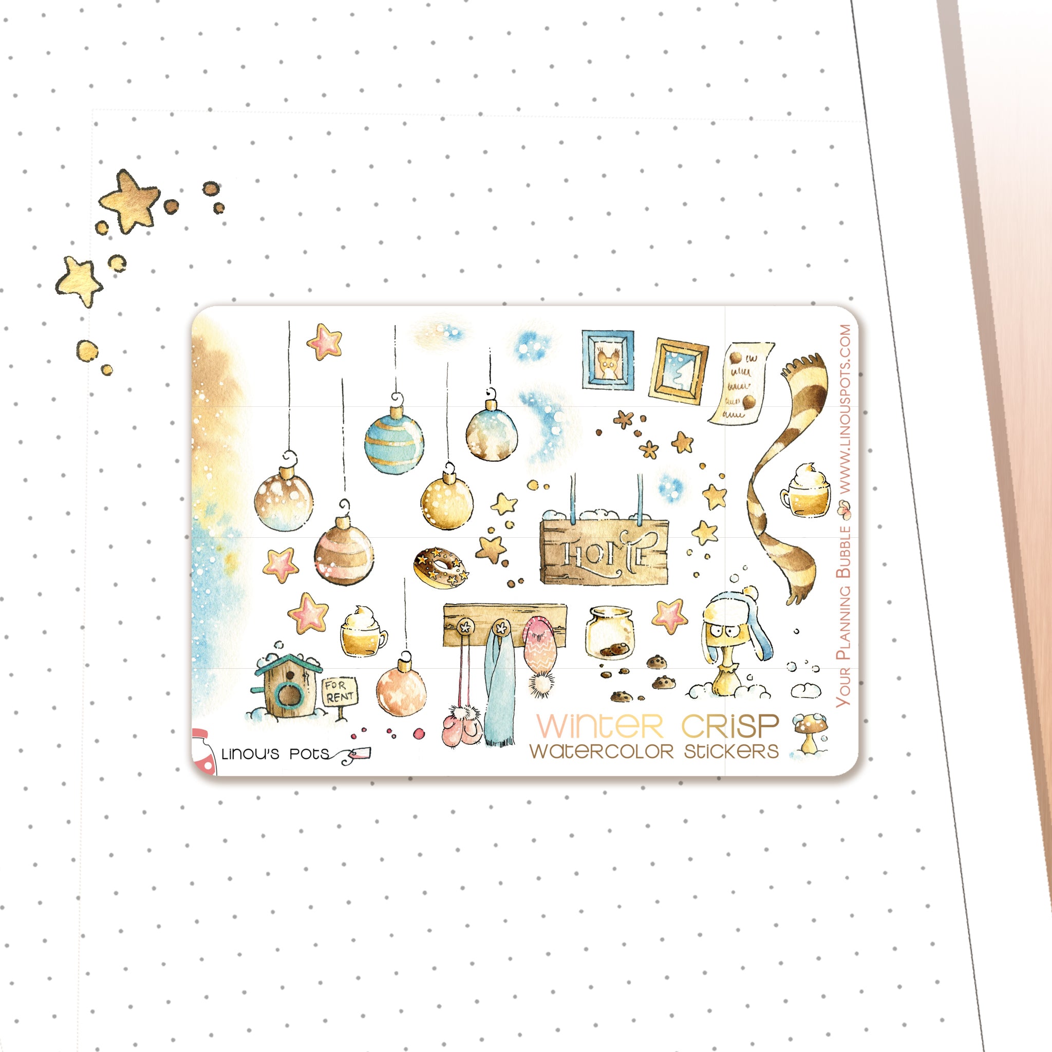 Christmas Baubles planner stickers