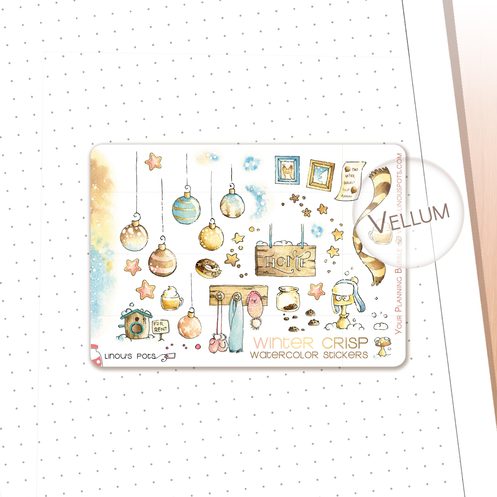 Christmas Baubles planner stickers