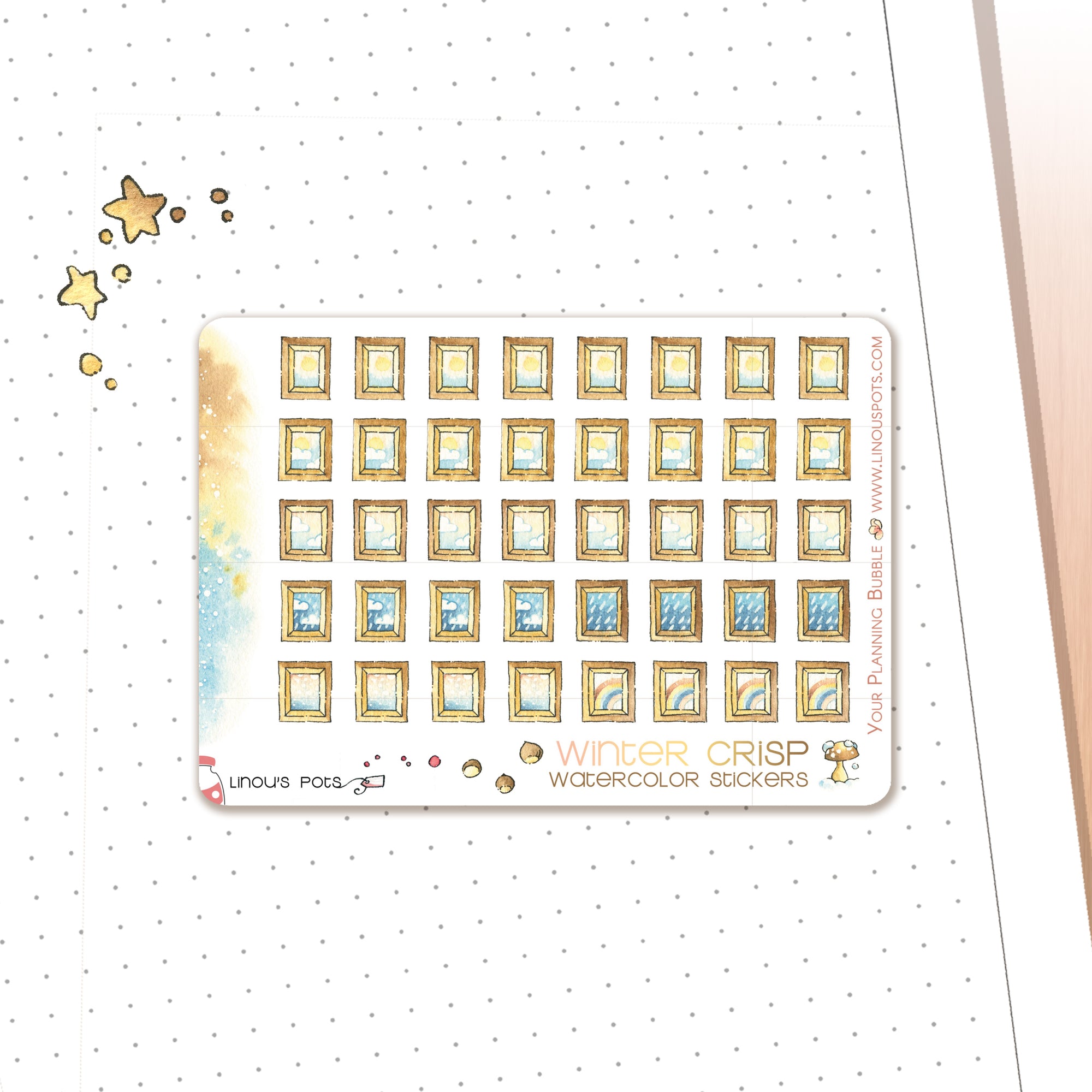Weather watercolor stickers