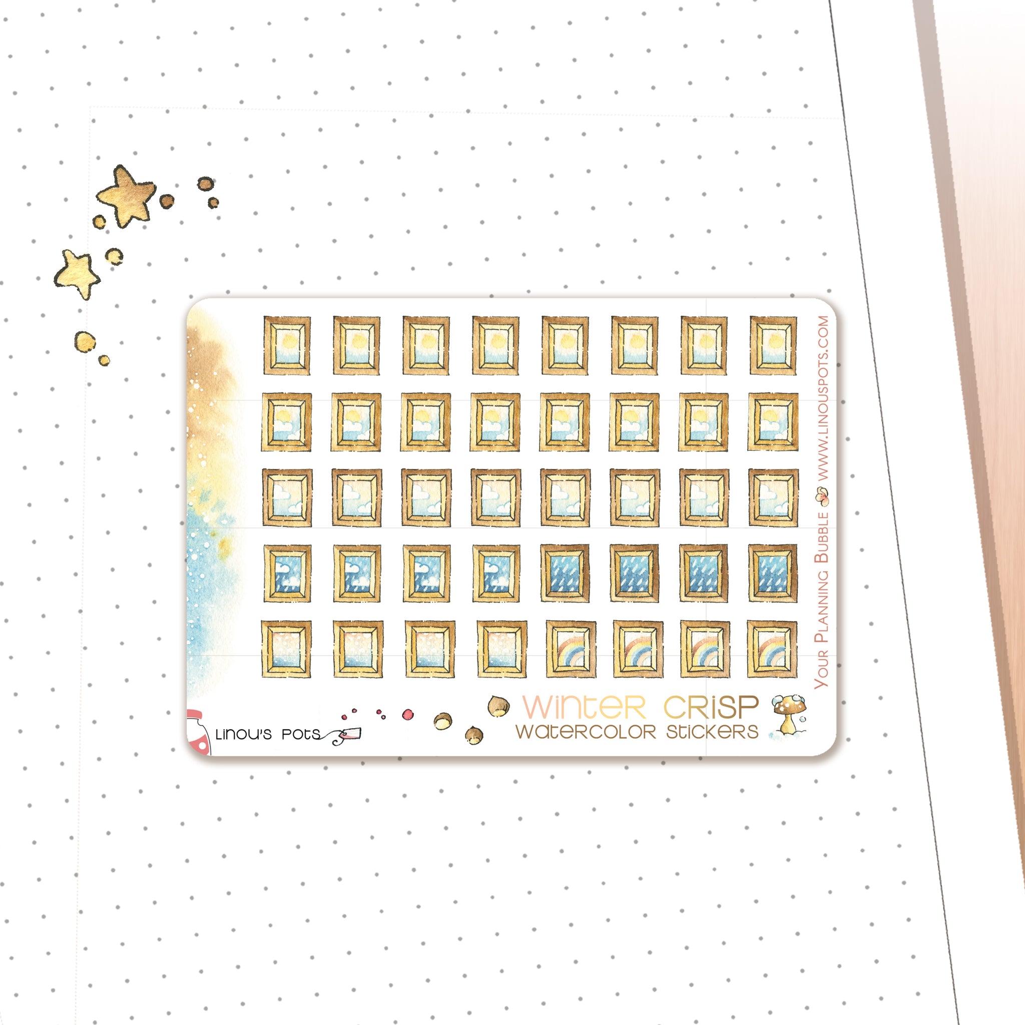 Late Summer - Watercolor Planner Stickers MINI - Monthly Dates – Linouspots