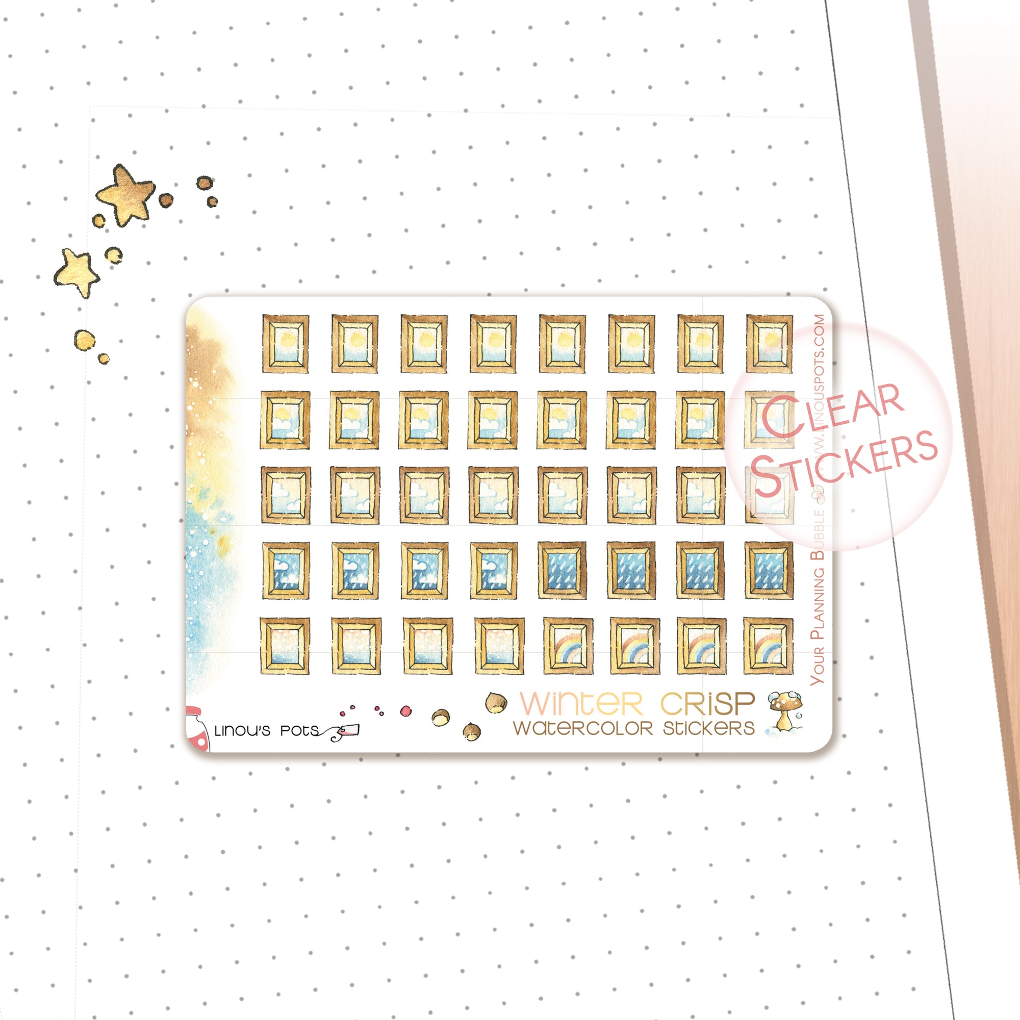 Weather watercolor stickers