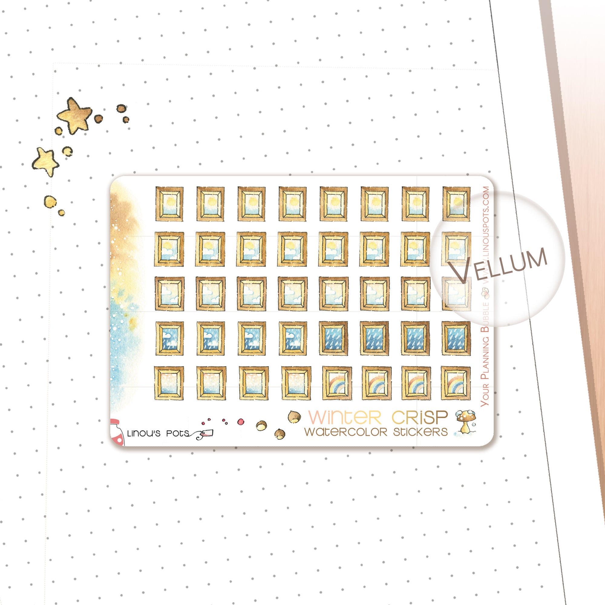 Weather watercolor stickers
