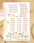 Handlettered headers watercolor stickers for Summer